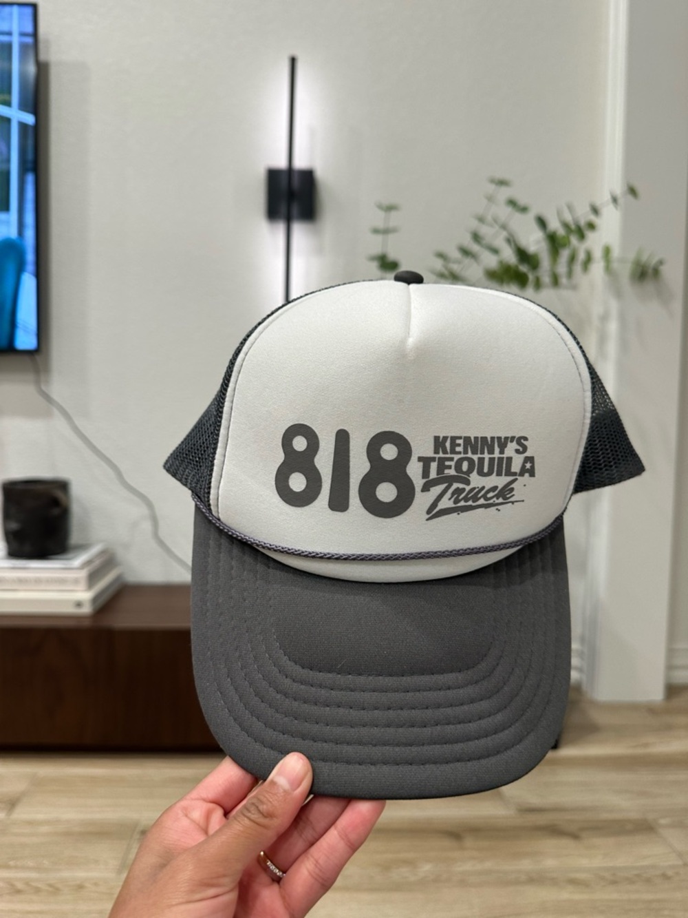 818 Kenny's Tequila Truck Trucker Hat - White & Dark Gray
